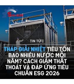 Tháp giải nhiệt tiêu tốn bao nhiêu nước mỗi năm? Cách giảm thất thoát và đáp ứng tiêu chuẩn ESG 2026